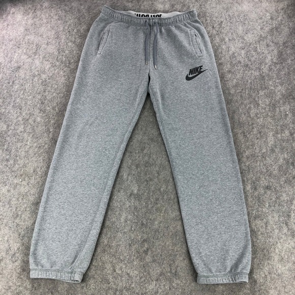 Nike Mens Sweatpants Joggers Mens Large Gray Drawstring Mid Rise Gym Workout - Picture 1 of 13